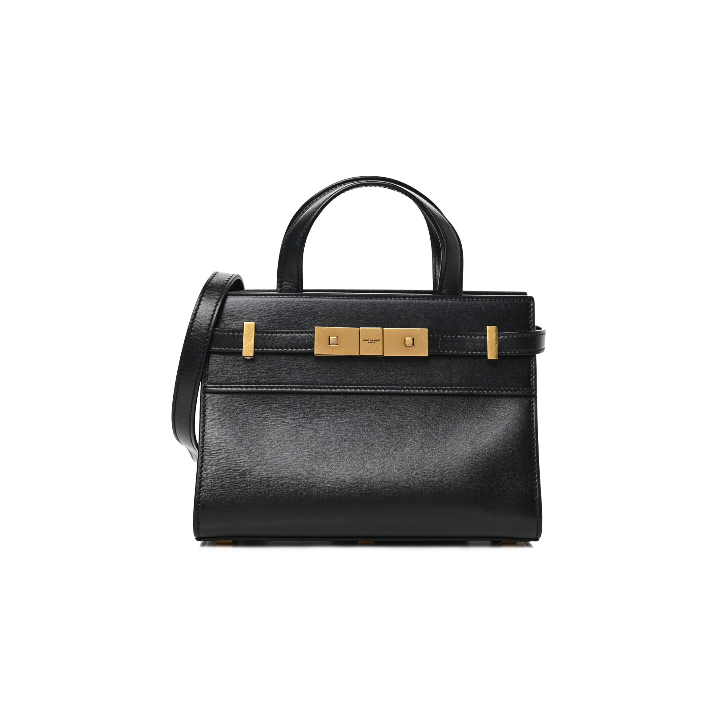 Y51 MANHATTAN NANO TOTE BLACK IN SMOOTH LEATHER 5937411344052 (21*16*9cm) Master Quality